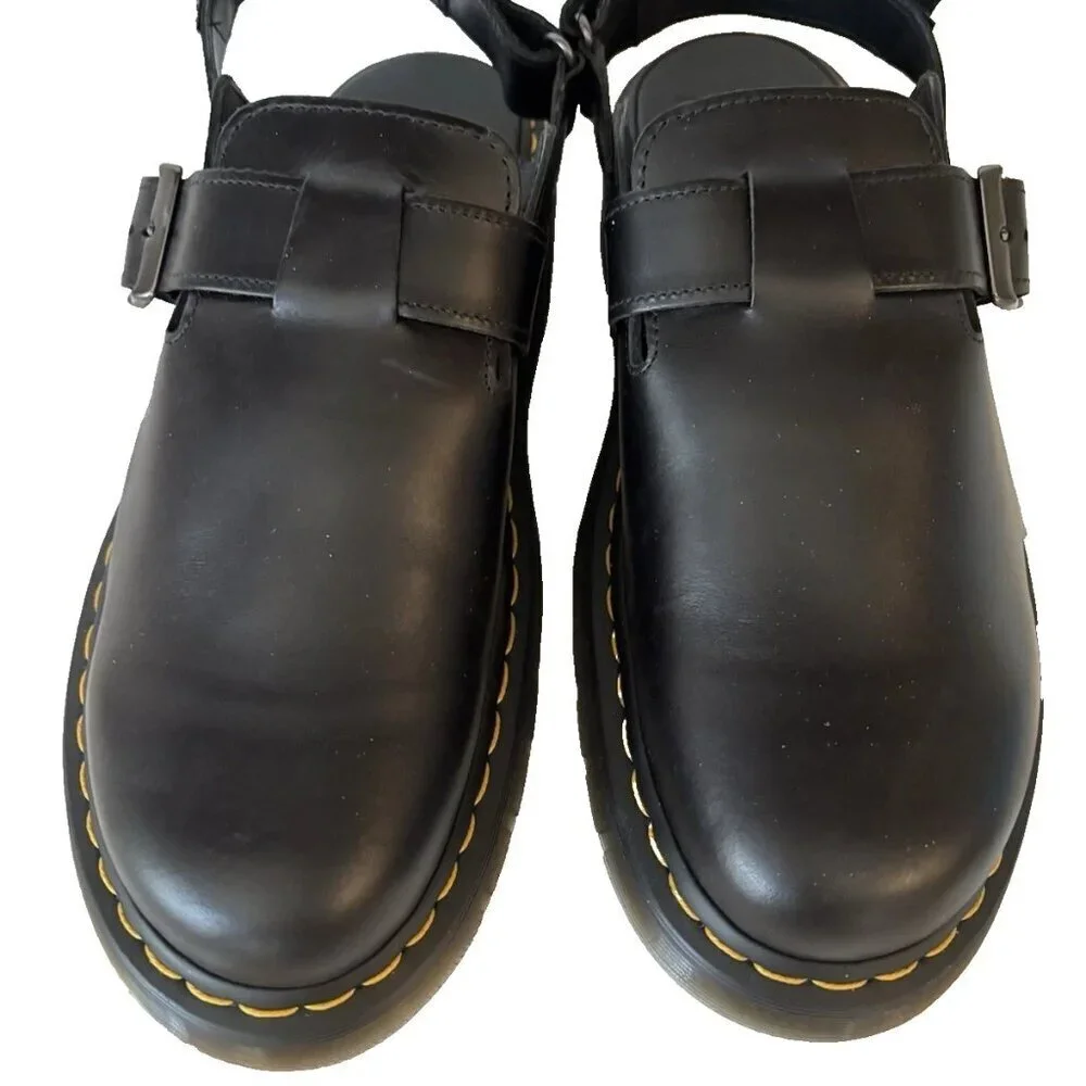 Dr. Martens Jorge II Clogs Black Leather Slingback Mules